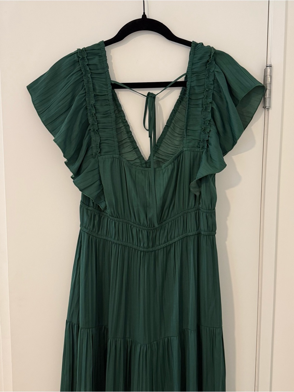 Anthropologie Ruffled Tiered Midi Dress in Dark Olive, Size Medium - Picture 4 of 6